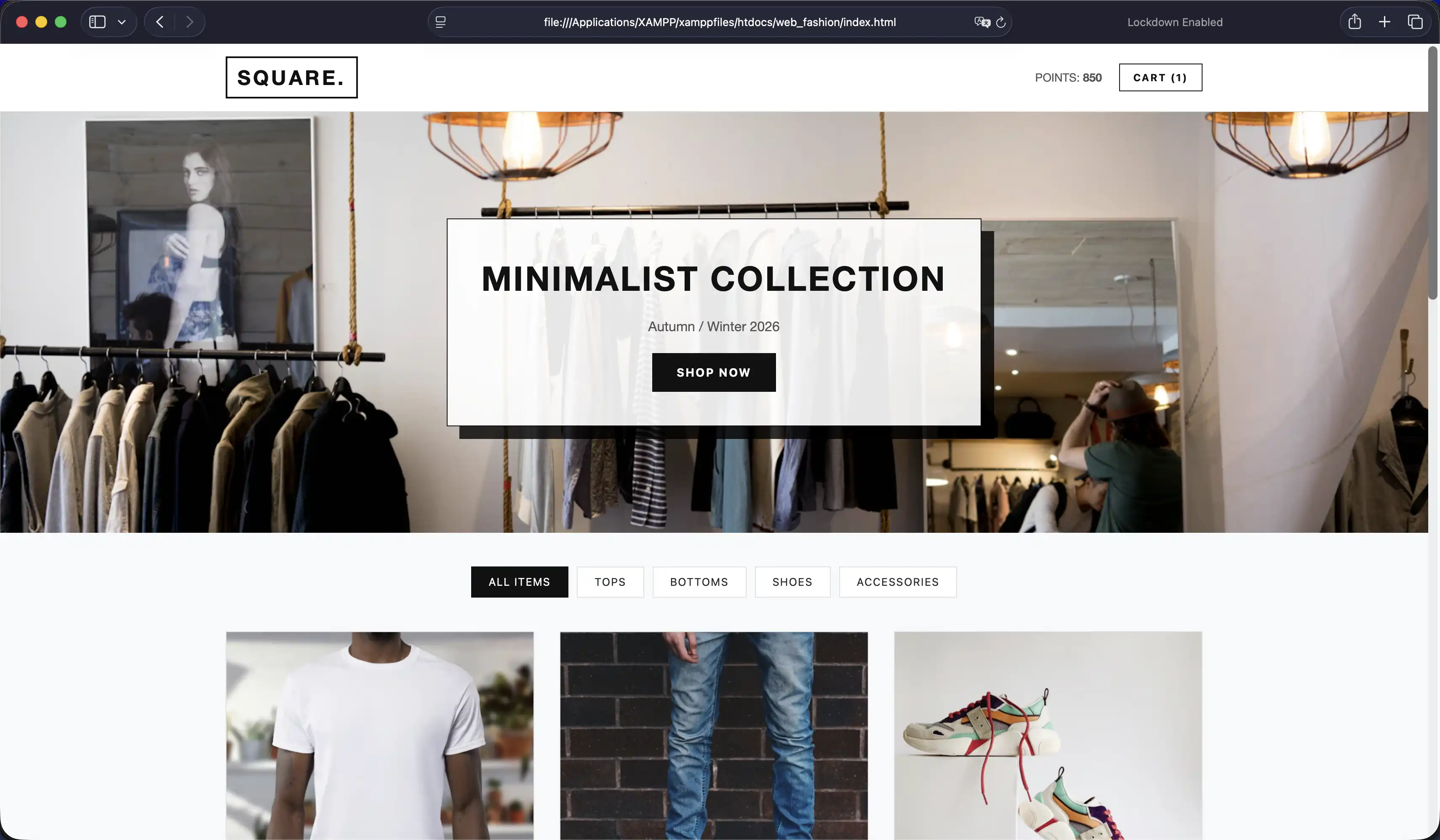 เว็บไซต์เสื้อผ้าแฟชั่นออนไลน์ ระบบจัดการสต็อกสินค้า